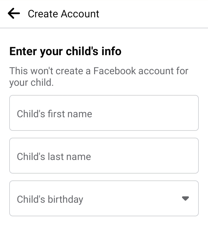 Type your childs first and last name.