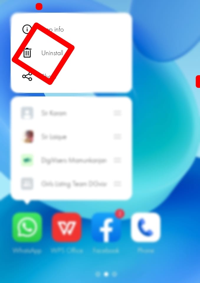 How to uninstall app from mobile