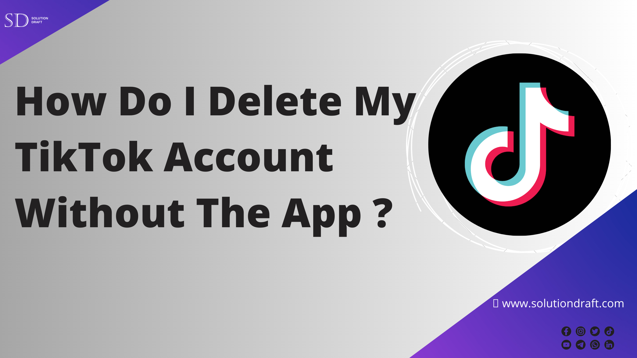 How Do I Delete My TikTok Account Without The App ?