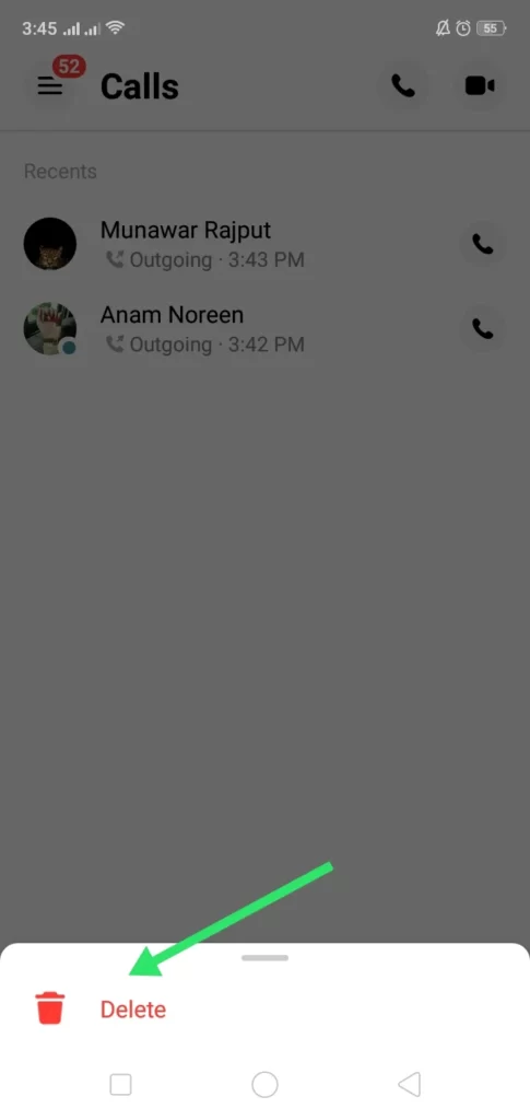 4 Delete Call History on Facebook Messenger