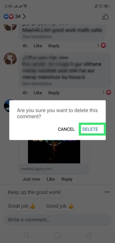 5 Delete Gif Comments on Facebook