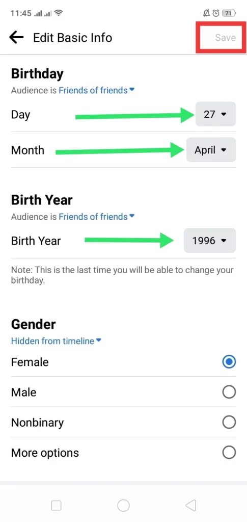 5 Remove Birthday on Facebook