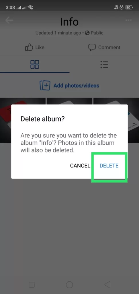 6 Delete Album in Facebook