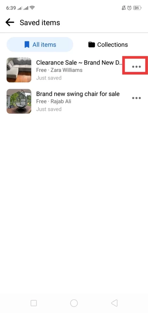 6 Delete Saved Items on Facebook Marketplace