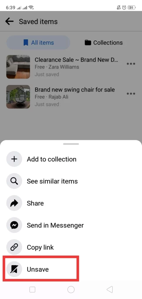 7 Delete Saved Items on Facebook Marketplace