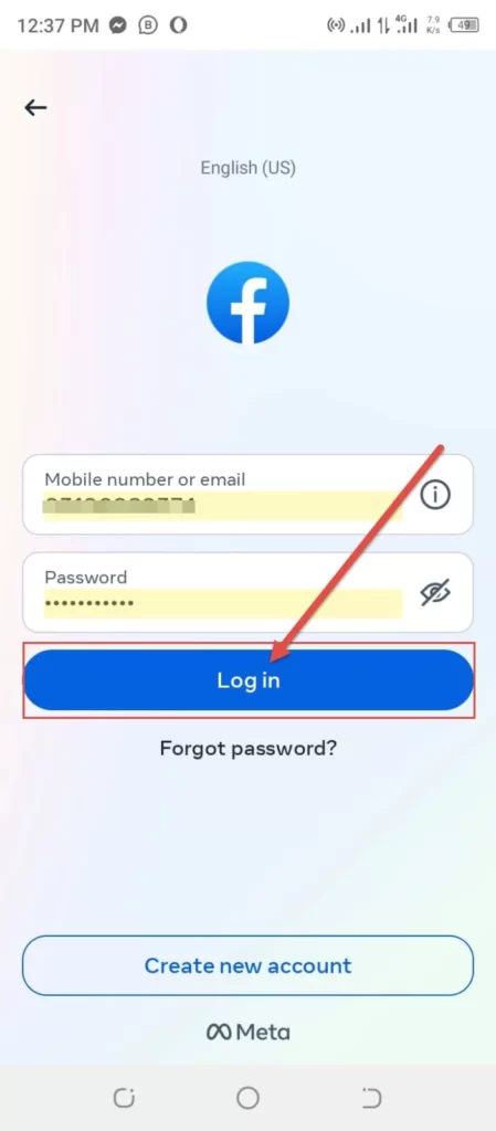 Write username and password